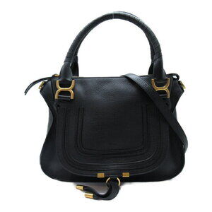 Chloe Marcie Tote Shoulder Bag Leather Black